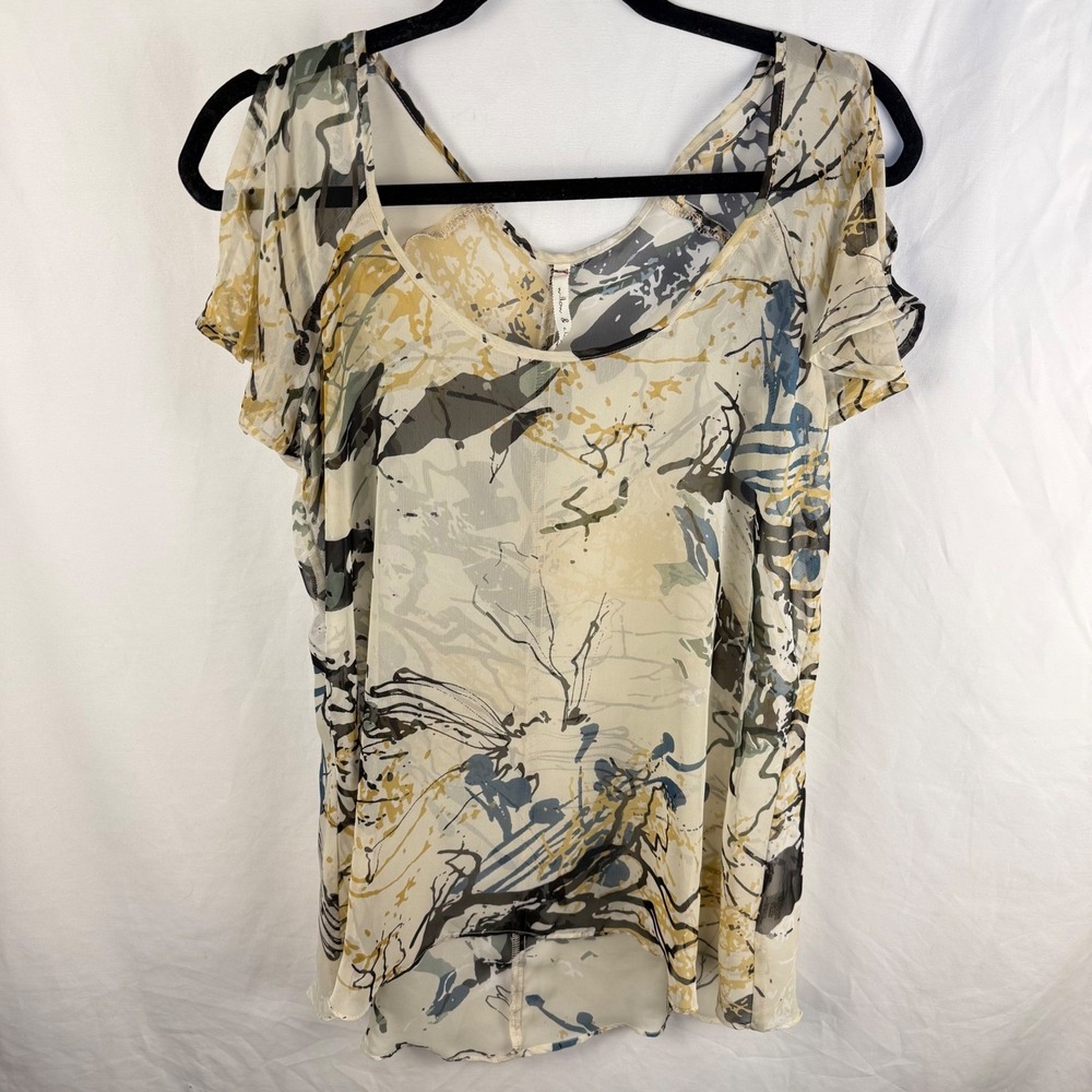 Willow & Clay Sheer Cold Shoulder Blouse Medium Festival Fairygrunge Witchy
